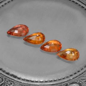 2,99 ct natürliche orangefarbener Saphir-Edelsteine, Birnenform, VVS-VS