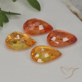3,85 ct natürliche orangefarbener Saphir-Edelsteine, Birnenform, VVS-VS