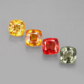 2,79 ct natürliche mehrfarbiger Saphir-Edelsteine, Kissenschliff, VVS-VS
