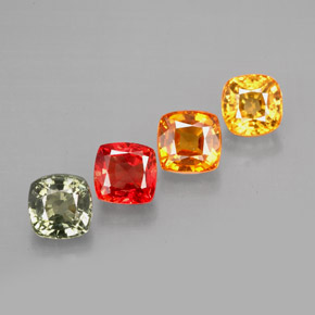 2,79 ct natürliche mehrfarbiger Saphir-Edelsteine, Kissenschliff, VVS-VS