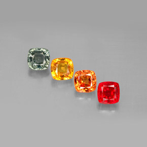 2,70 ct natürliche mehrfarbiger Saphir-Edelsteine, Kissenschliff, VVS-VS