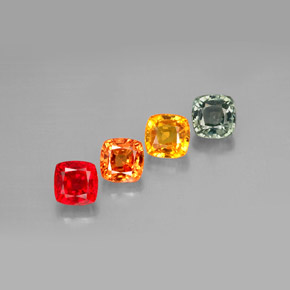 2,70 ct natürliche mehrfarbiger Saphir-Edelsteine, Kissenschliff, VVS-VS