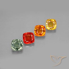 2,54 ct natürliche mehrfarbiger Saphir-Edelsteine, Kissenschliff, VVS-VS
