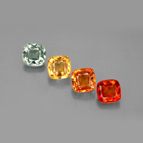 2,79 ct natürliche mehrfarbiger Saphir-Edelsteine, Kissenschliff, VVS-VS