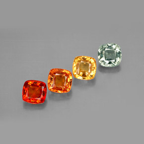2,79 ct natürliche mehrfarbiger Saphir-Edelsteine, Kissenschliff, VVS-VS