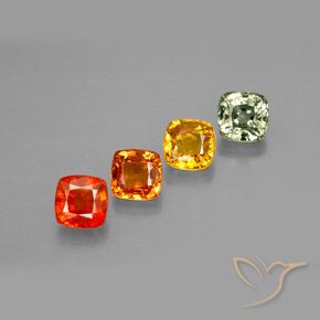 2,64 ct natürliche mehrfarbiger Saphir-Edelsteine, Kissenschliff, VVS-VS