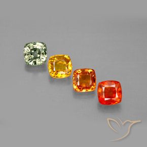 2,64 ct natürliche mehrfarbiger Saphir-Edelsteine, Kissenschliff, VVS-VS