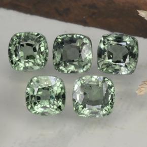 3,66 ct natürliche grüner Saphir-Edelsteine, Kissenschliff, VVS-VS