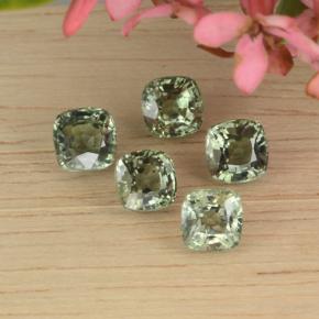 3,80 ct natürliche grüner Saphir-Edelsteine, Kissenschliff, VVS-VS