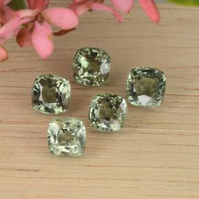3,80 ct natürliche grüner Saphir-Edelsteine, Kissenschliff, VVS-VS