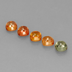 3,59 ct natürliche mehrfarbiger Saphir-Edelsteine, Kissenschliff, VVS-VS