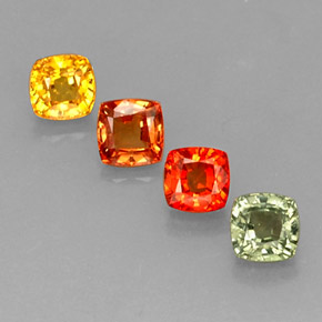 3,16 ct natürliche mehrfarbiger Saphir-Edelsteine, Kissenschliff, VS