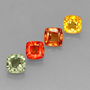 3,16 ct natürliche mehrfarbiger Saphir-Edelsteine, Kissenschliff, VS