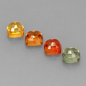 3,16 ct natürliche mehrfarbiger Saphir-Edelsteine, Kissenschliff, VS