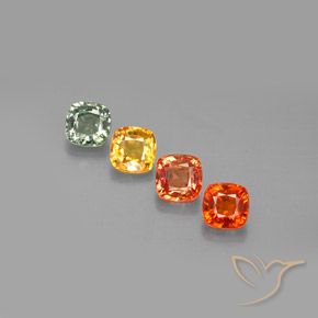 2,56 ct natürliche mehrfarbiger Saphir-Edelsteine, Kissenschliff, VVS-VS