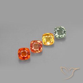 2,56 ct natürliche mehrfarbiger Saphir-Edelsteine, Kissenschliff, VVS-VS