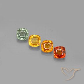 2,66 ct natürliche mehrfarbiger Saphir-Edelsteine, Kissenschliff, VVS-VS