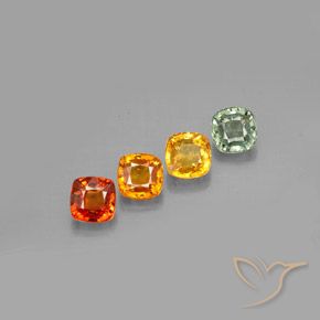 2,66 ct natürliche mehrfarbiger Saphir-Edelsteine, Kissenschliff, VVS-VS