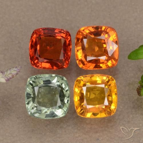 2,76 ct natürliche mehrfarbiger Saphir-Edelsteine, Kissenschliff, VVS-VS
