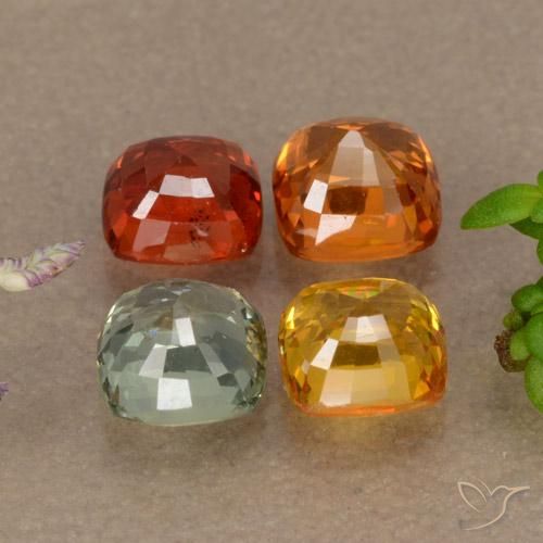 2,76 ct natürliche mehrfarbiger Saphir-Edelsteine, Kissenschliff, VVS-VS