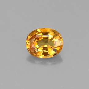 0,74 ctw natürlicher gelber Saphir, Oval Schliff, VVS