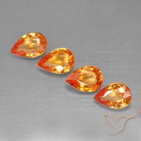 1.91ctw Natürlicher rötlich-orange Saphir, Birnenform, VS