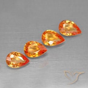 1.91 ct natürliche rötlich-orange Saphir-Edelsteine, Birnenform, VS