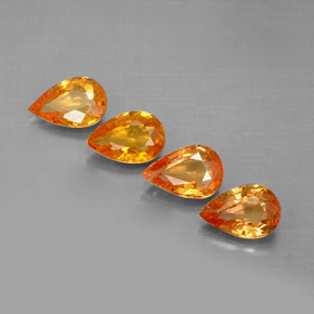  ct natürliche orangefarbener Saphir-Edelsteine, Birnenform, VS