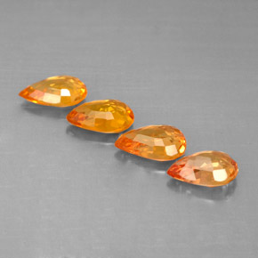  ct natürliche orangefarbener Saphir-Edelsteine, Birnenform, VS