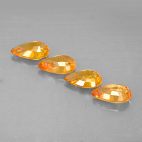  ct natürliche Gold Saphir-Edelsteine, Birnenform, VS