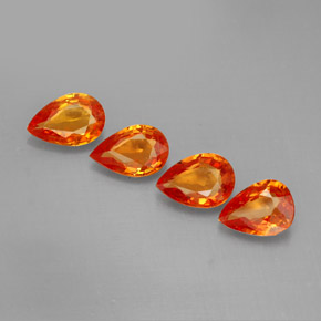  ct natürliche orangefarbener Saphir-Edelsteine, Birnenform, VS
