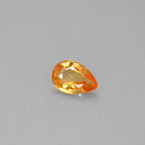 0,50 ctw natürlicher orangefarbener Saphir, Birnenform, VS