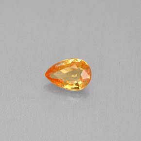 0,50 ctw natürlicher orangefarbener Saphir, Birnenform, VS