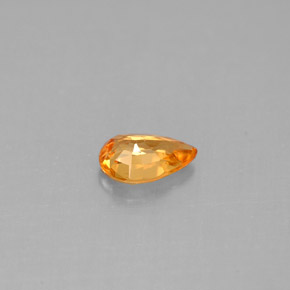 0,50 ctw natürlicher orangefarbener Saphir, Birnenform, VS