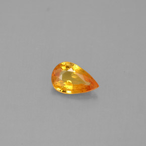 0,43 ctw natürlicher orangefarbener Saphir, Birnenform, VS