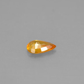 0,43 ctw natürlicher orangefarbener Saphir, Birnenform, VS