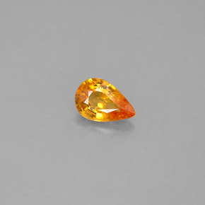 0,51 ctw natürlicher orangefarbener Saphir, Birnenform, VS
