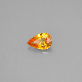 0,51 ctw natürlicher orangefarbener Saphir, Birnenform, VS