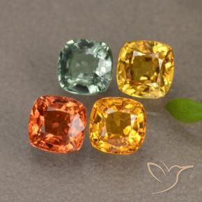 1,87 ct natürliche mehrfarbiger Saphir-Edelsteine, Kissenschliff, VS