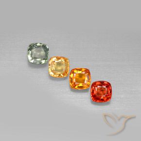 2,45 ct natürliche mehrfarbiger Saphir-Edelsteine, Kissenschliff, VS