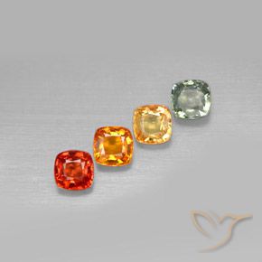 2,45 ct natürliche mehrfarbiger Saphir-Edelsteine, Kissenschliff, VS