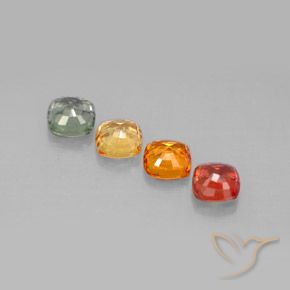 2,45 ct natürliche mehrfarbiger Saphir-Edelsteine, Kissenschliff, VS