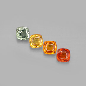 2,80 ct natürliche mehrfarbiger Saphir-Edelsteine, Kissenschliff, VS