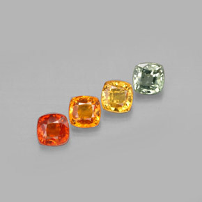 2,80 ct natürliche mehrfarbiger Saphir-Edelsteine, Kissenschliff, VS