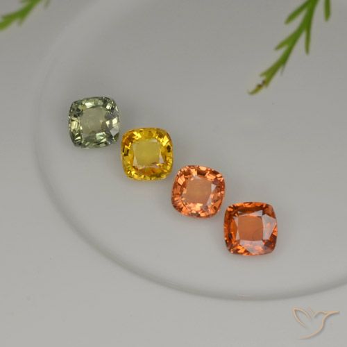 2,28 ct natürliche mehrfarbiger Saphir-Edelsteine, Kissenschliff, VS