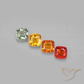 2,20 ct natürliche mehrfarbiger Saphir-Edelsteine, Kissenschliff, VS