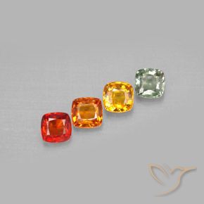 2,20 ct natürliche mehrfarbiger Saphir-Edelsteine, Kissenschliff, VS