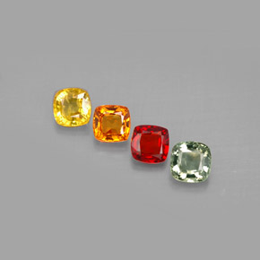 2,17 ct natürliche mehrfarbiger Saphir-Edelsteine, Kissenschliff, VS