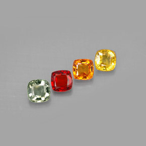 2,17 ct natürliche mehrfarbiger Saphir-Edelsteine, Kissenschliff, VS