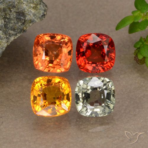 2,26 ct natürliche mehrfarbiger Saphir-Edelsteine, Kissenschliff, VS